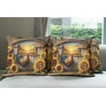thumbnail image 5 of Ambesonne Rustic Throw Pillow Cover Pack of 4, Sunset Rooster Sunflowers, 4 Pcs-18" x 18", Earth Yellow and Caramel, 5 of 5