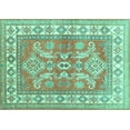 thumbnail image 1 of Ahgly Company Machine Washable Indoor Rectangle Geometric Turquoise Blue Traditional Area Rugs, 2' x 3', 1 of 4