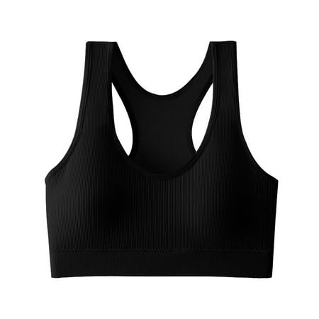 Ukumplol Sports Bras for Women Gathering Non Ring Yoga Bra Large Breasts Show Small Bra Shockproof Tank Top Underwear Push Up Bras for Women Bralettes for Women Sleep Bras for Women Black One Size