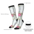 thumbnail image 5 of Picia Women Crew Soft Moisture-wicking Socks Vintage Wood with Floral Pattern Design Cotton Socks, One Size fit All, 5 of 9