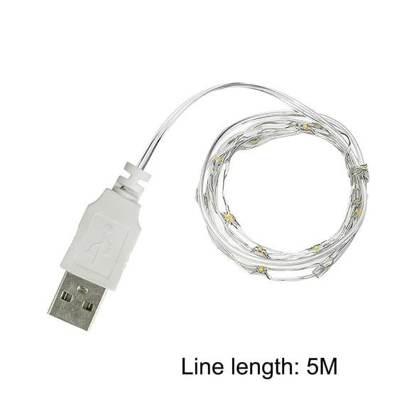 VerPetridure 5 Meters 50 Lights Single Pc Christmas Decoration Lights Usb Copper Wire Lights Mini Flowers Light String Color USB Copper Wire Lamp Mini Flowers Christmas Decoration Lantern Gift Light