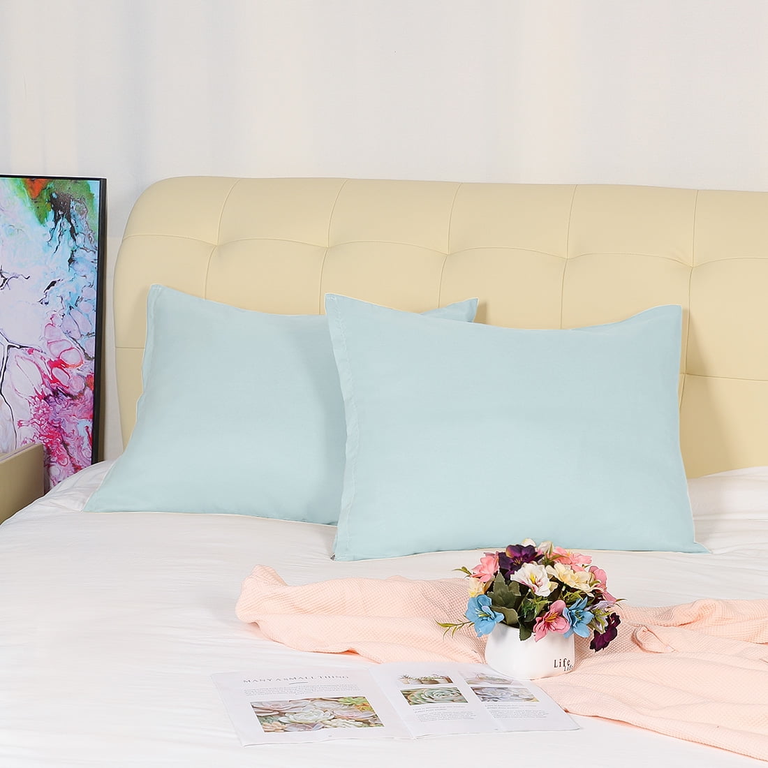 2 Pack Zippered Pillow Cases Soft 1800 Microfiber Toddler Pillowcases