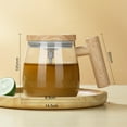 thumbnail image 5 of Sunjoy Tech 400ML Automatic Stirring Mug Portable Battery Operated Large Capacity Wooden Handle Travel Electric Self Mixing Glass Coffee Milk Powder Cup, 5 of 8