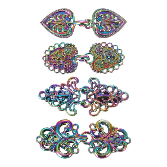 4 Pack Vintage Sweater Clips Cape Cloak Clasp Cardigan Clips for Women(Colorful)