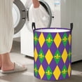 thumbnail image 4 of Picia Mardi Gras Large Laundry Basket, Waterproof, Freestanding Laundry Hamper, Collapsible Tall Clothes Hamper with Extended Handles-Medium, 4 of 8