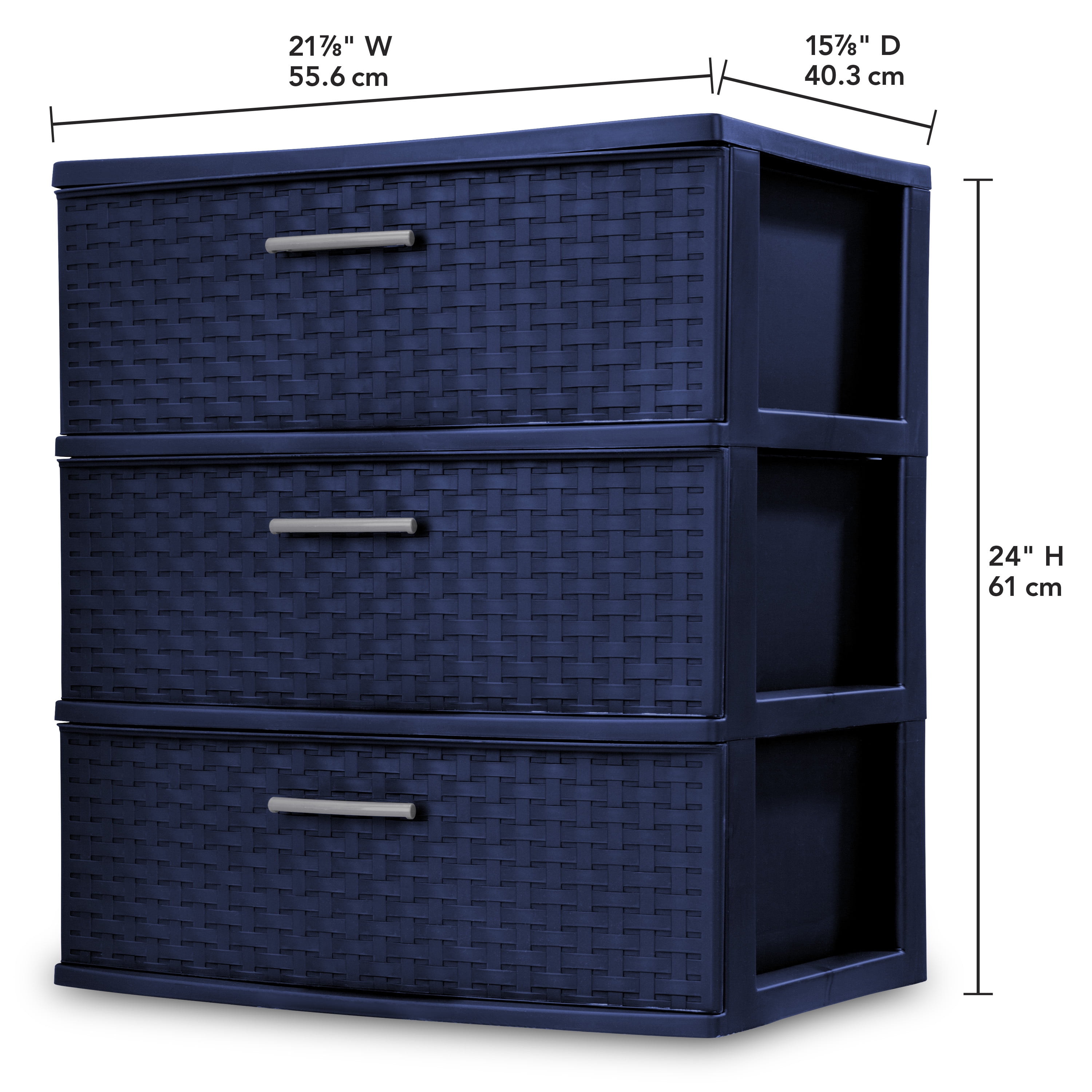 Sterilite 3 Drawer Wide Weave Tower Ultramarine Walmart Com