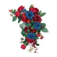 thumbnail image 4 of Tachiuwa Artificial Flower Swag, Silk Flowers, Rustic Handmade Centerpiece Garland, Wedding Arch Flowers for Wall Reception Backdrop Ornament Decoration Red Blue, 4 of 10