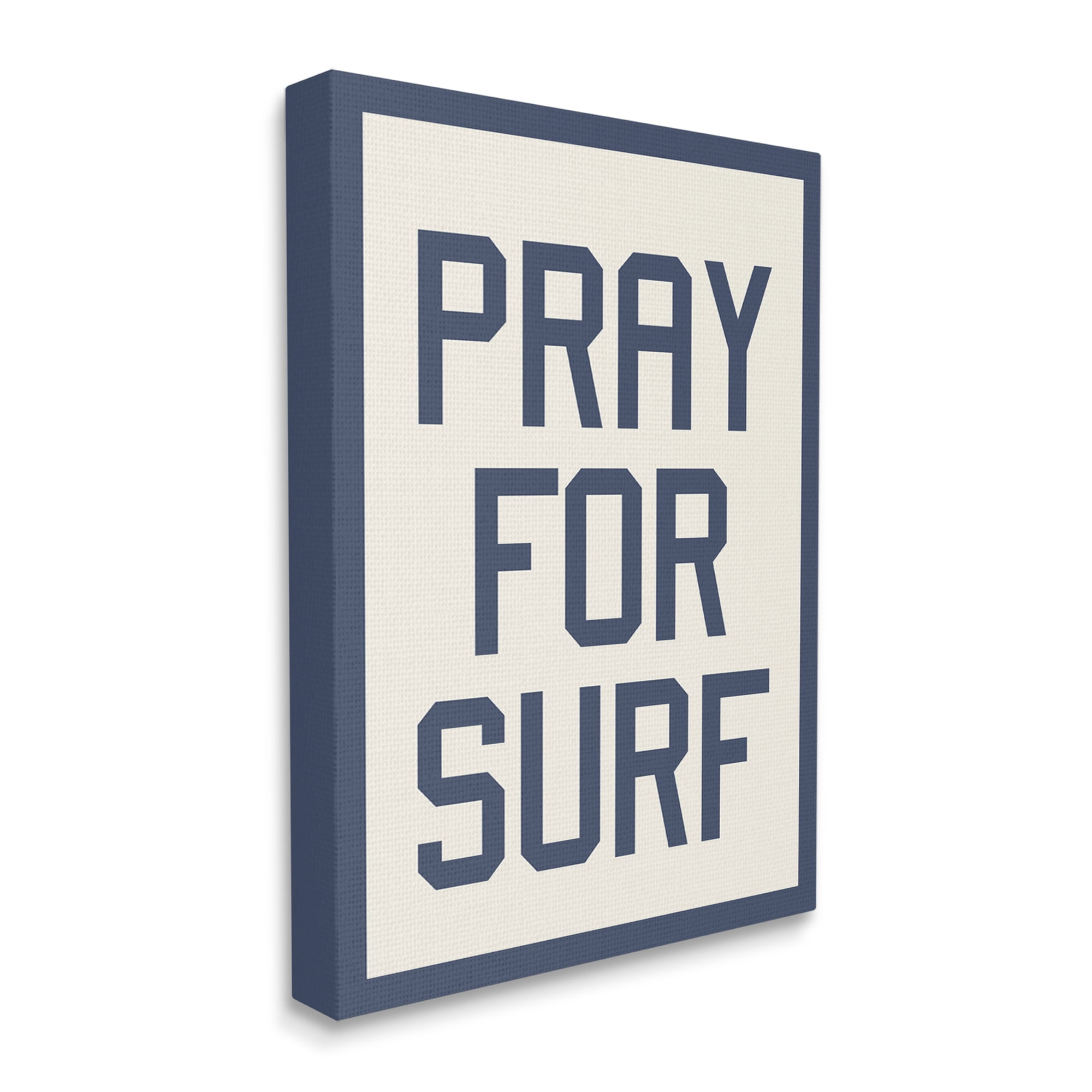 Stupell Industries Pray for Surf Phrase Nature Painting Gallery Wrapped Canvas Print Wall Art, 16 x 20