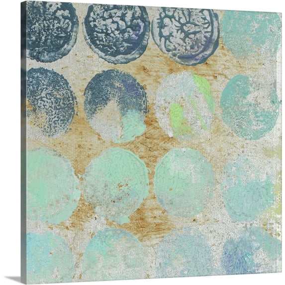 Great BIG Canvas | "Aqua Circles II" Canvas Wall Art - 20x20