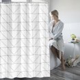 thumbnail image 3 of Cortina de baño de ducha de poliéster Cortina de baño impermeable + ganchos para colgar (XL), 3 of 8