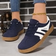 thumbnail image 2 of LTTVQM Women's Fashion Sneakers Trendy Classic Comfortable Lace-up Shoes-Gum Sole Platform Shoes Casual Retro Non Slip Tennis Work Sneakers Blue 37(US-6.5), 2 of 5