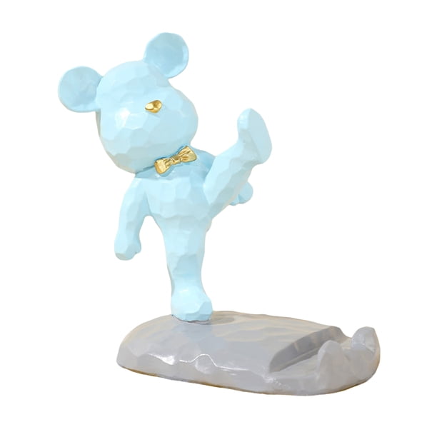 Soporte para teléfono con forma de oso, antideslizante, con estatua bonita, para escritorio de dormitorio (azul) Ehuebsd Libre de BPA