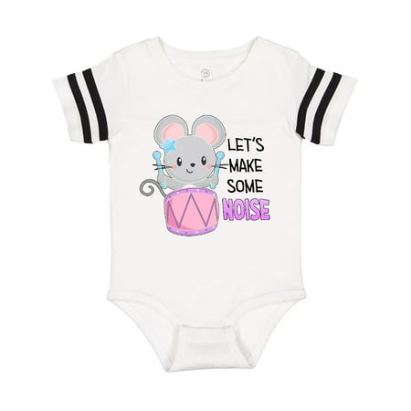 

Inktastic Let s Make Some Noise Cute Mouse Drummer Gift Baby Boy or Baby Girl Bodysuit