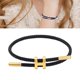 thumbnail image 2 of Stylish Adjustable Bracelet for Women with 18k Gold Plated H Buckle, Crafted from Premium Stainless Steel Wire Navy blue, 2 of 5