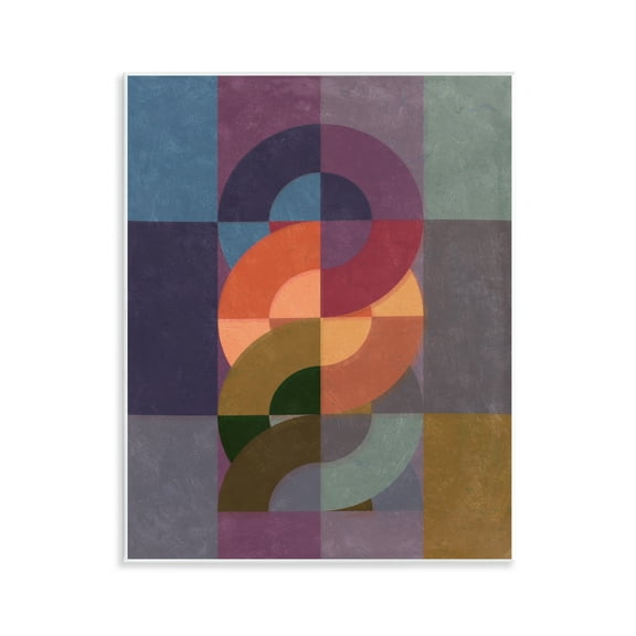 Stupell Industries Modern Interlocking Circles Abstract Painting Unframed Art Print Wall Art, 11 x 14