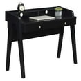 thumbnail image 2 of Convenience Concepts Newport 34.75 in. Tall Deluxe 2 Drawer Desk with Shelf, Black, All Ages, 2 of 6