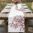 thumbnail image 4 of Cherry Flowers Table Runner 72 Inches, Spring Modern Pink Floral Branch Bed Runner Dresser Scarves Tabletop for Indoor Outdoor Parties/Ceremony/Banquet, 18" x 72", 4 of 9