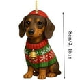 thumbnail image 3 of hengsof Christmas Hanging Ornaments Funny Acrylic Xmas Tree Hang Decorations, Dachshund Decor Dog Figurines Gifts for Spring Party Supplies Rearview Mirror Home, 3 of 4