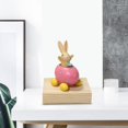 thumbnail image 3 of Lindo huevo de Pascua Estatuillas Estatua Artesanía de resina Modelo animal para pequeña sala de TV Jardín de escritorio Decoración Rosa perfecl Estatua del conejito de Pascua, 3 of 8