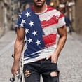 thumbnail image 1 of Qertyioot Hommes Imprimer Manches Courtes Col Rond T-shirt Mode Décontracté Manches Courtes, 1 of 5