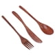 thumbnail image 1 of Juego de cubiertos de madera ANGGREK cortador tenedor cuchara caja, 1 of 8
