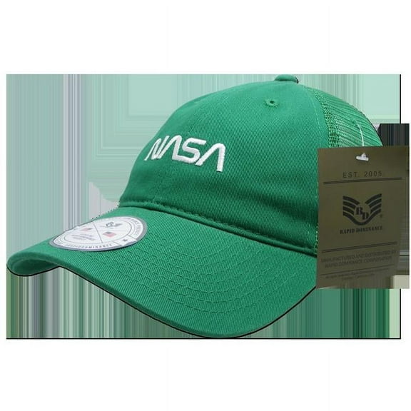 Rapid Dominance  Worm NASA Relaxed Trucker Cap, Kelly - One Size