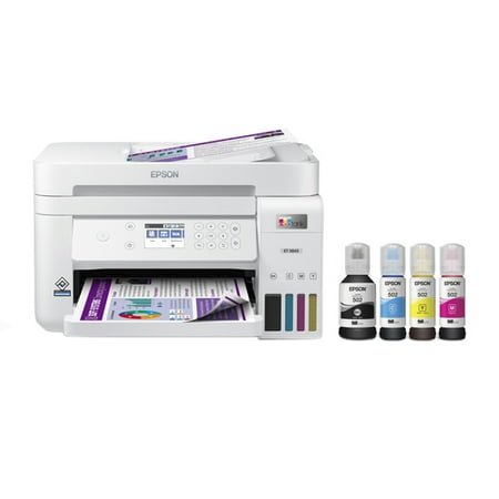 Epson EcoTank ET-3843 Wireless Color All-in-One Cartridge-Free Supertank Printer with Scanner, Copier, ADF and Ethernet