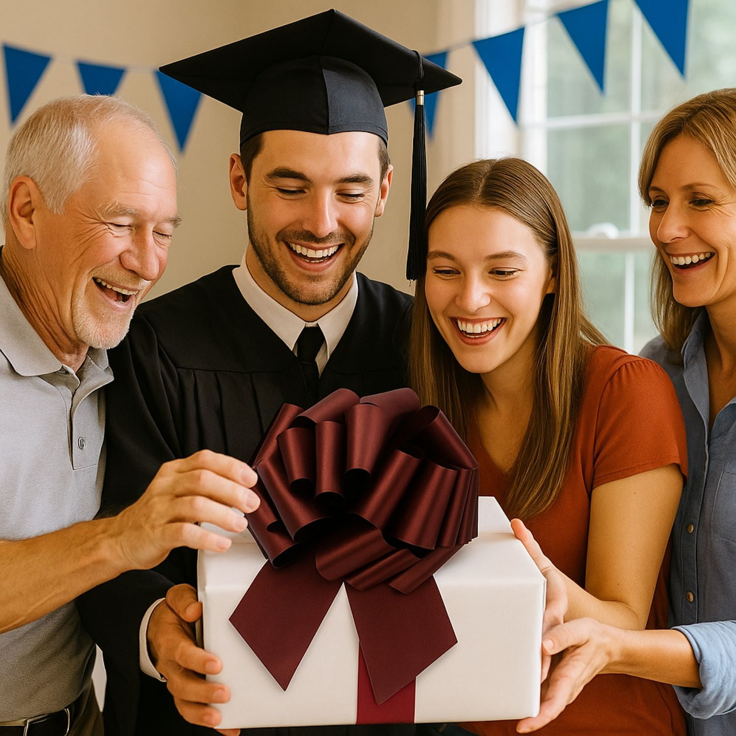 LoonBalloon #5 Perfect Gift Bow 4 inches‚ Burgundy (10-Pack)