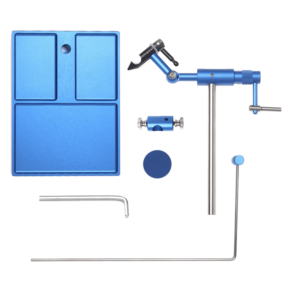 Fly Tying Vise Rotary Artificial Fly Making Bait Tools Lure Maker 360° Jig Hook Trout Fishing Lure Making Tool Blue