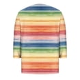 thumbnail image 5 of Vetsdori Plus Size Tops for Women 3/4 Sleeve Pullover Tunic Pleated Trendy,Round Neck Striped Womans T-shirts Summer, 5 of 5