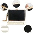 thumbnail image 4 of Bolso de mano SSuperp con flecos negro 17,5 x 7 x 11,5 cm, 4 of 5