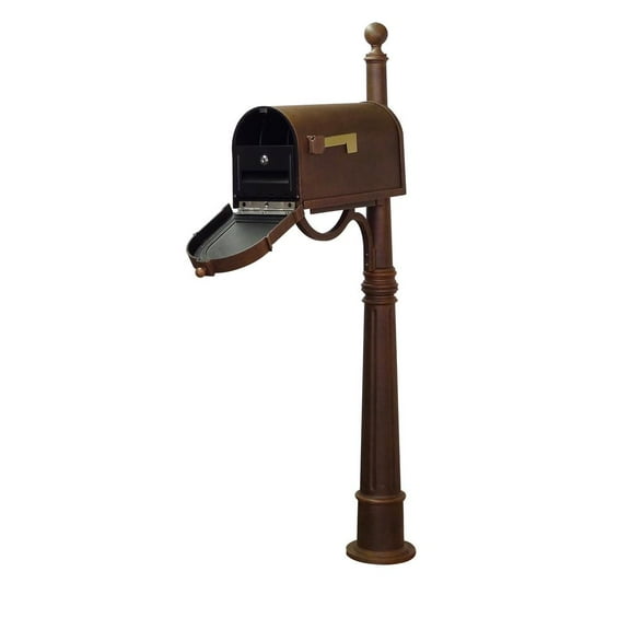 Special Lite Products Berkshire Curbside Mailbox with Locking Insert and Ashland Mailbox Post