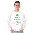 thumbnail image 5 of Keep Calm Shamrock On St Patrick's Sweatshirt for Men or Women Brisco Brands M, 5 of 6