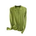 thumbnail image 1 of ameIAEA Cardigan à Manches Longues pour Femmes, Double Fermeture Éclair, Couleur Unie, Ouvert devant, 1 of 5