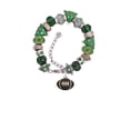 thumbnail image 2 of Silvertone Large Enamel Football Green Christmas Bead Bracelet, 2 of 4