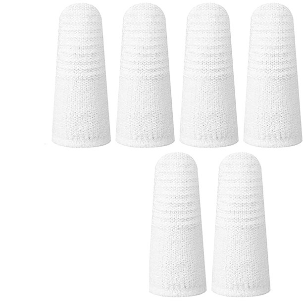 Juego de 6 cepillos de dientes para perros Crrynuo - Cepillo de dientes de dedo para perros y gatos - Cepillo de dientes de dedo reutilizable blanco con cuidado dental eficaz