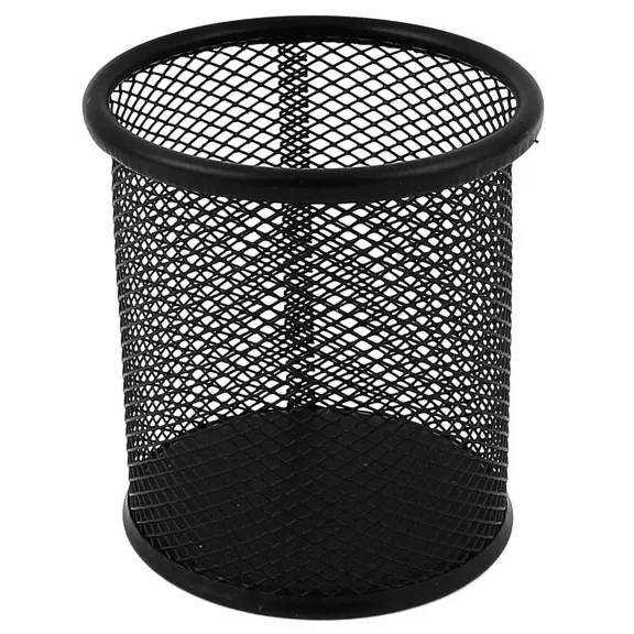 Metal Cylindrical Pen Pencil Holders Desk Organizer Holder Black