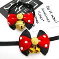 thumbnail image 3 of Pet Daily Kit  Cat and Dog Handmade Collar Vintage Mickey Bowknot Bell Bow Tie Neck Corduroy Belt, 3 of 7