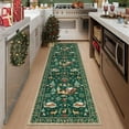 thumbnail image 3 of Lahome Christmas Rug,2'x8'Christmas Runner Rug,Holiday Machine Washable Non Slip Christmas Xmas Decoration Kitchen Rug Mat,Indoor Christmas Carpets for Living Room,Snowflake Rug,Green, 3 of 8