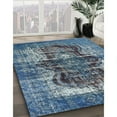 thumbnail image 3 of Ahgly Company Machine Washable Indoor Round Industrial Modern Blue Koi Blue Area Rugs, 4' Round, 3 of 7