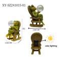 thumbnail image 4 of Yuarrent Lámpara solar impermeable para balcón al aire libre con forma de rana sosteniendo flores, decoración para jardín. Jardín y Patio tipo+1, 4 of 6