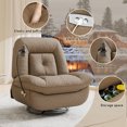 thumbnail image 4 of Sailvan Oversized Recliner Chair for Adults, Swivel Power Recliner Rocking Glider, Accent Chair Living Room Lounge Sofa Chair with USB Charging, Phone Stand & Storage, Brown Fabric, 4 of 10