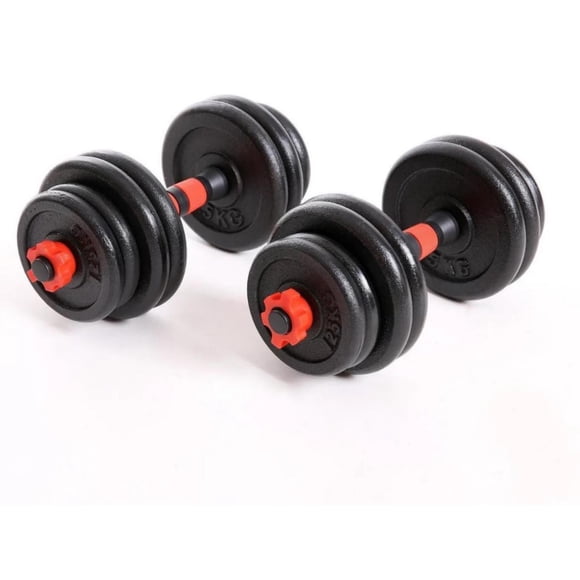 Set de Mancuernas Ajustables X Rush 30 kg con Discos de Acero Antideslizante Negro X-RUSH FS-SDM30K-01