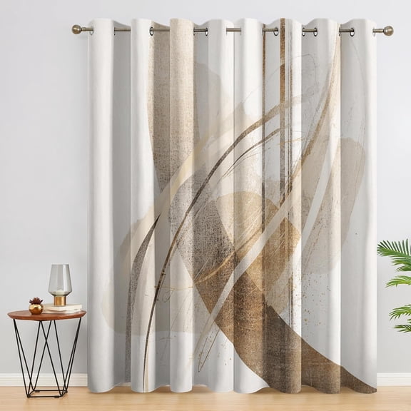 Mid Century Modern Curtains 2 Panel Set,Blackout Curtains Abstract Art Pattern, Boho Minimalist Decor for Living Room Bedroom, Thermal Darkening Grommet Drapes-42"W x 72"L (Pack of 2)