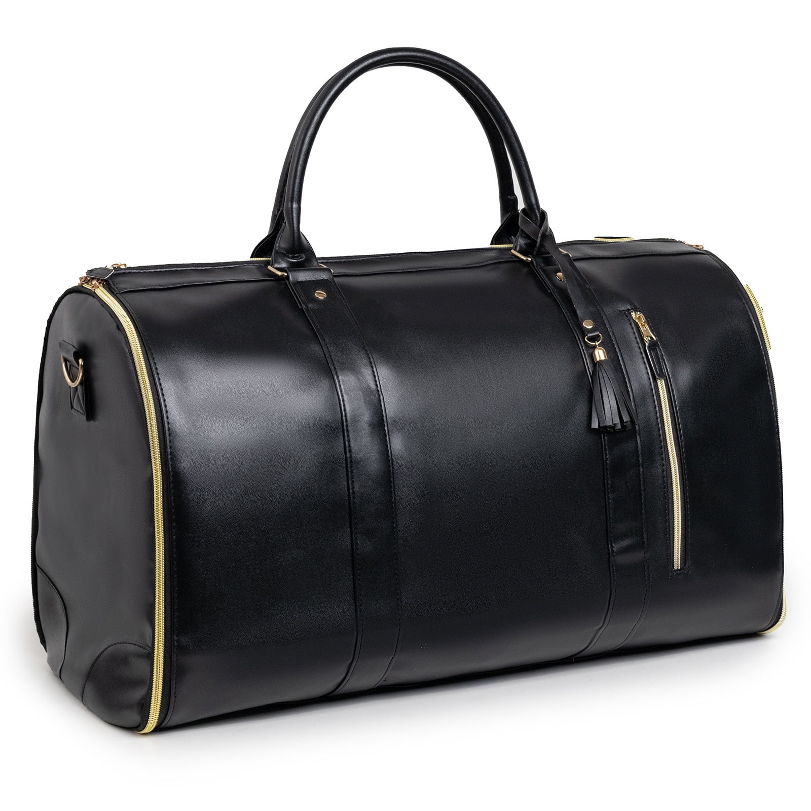 Convertible Travel Garment Bag, Overnight Bag Waterproof Leather Carry-on Garment Duffel Bag for Men Women - 2 in1 Hanging Suitcase Suit Business Travel Bag