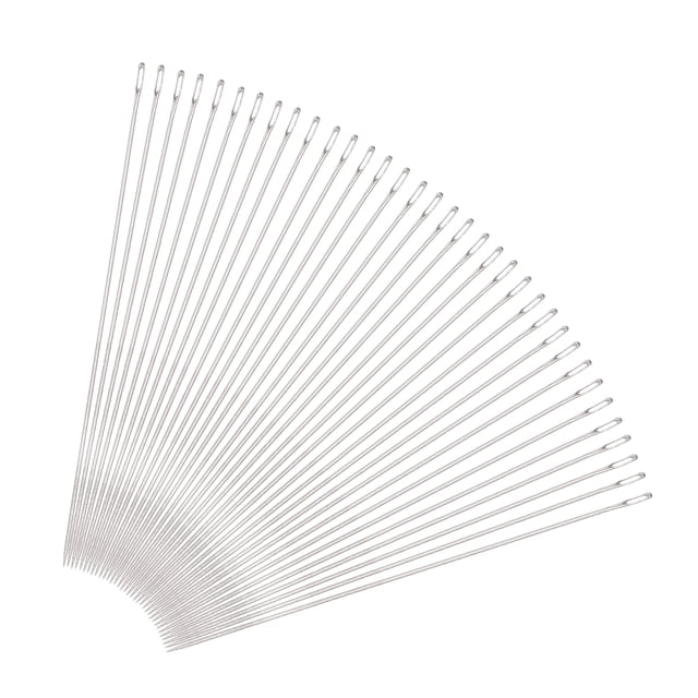 60uds Agujas Finas Delgadas Rectas Unique Bargains Costura Bordado Acero Inoxidable 2.6 Pulgada