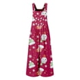 thumbnail image 5 of Christmas Womens Jumpsuits Snowflake Printed Rompers Spaghetti Strap Jumpsuits Santa Outfits Loose Overalls with Pocket, 5 of 5