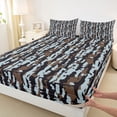 thumbnail image 3 of Castle Fairy Boys Girls Black Blue Camo Twin Sheet Sets,Vintage Aesthetic Bedding, 3 of 7