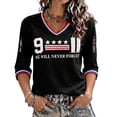 thumbnail image 2 of 9/11 25th Anniversary Memorial T-Shirt,Flag Printed Vintage Never Forget 911 Tshirt 25th Anniversary Memorial Patriotic Tee Tops, 2 of 4
