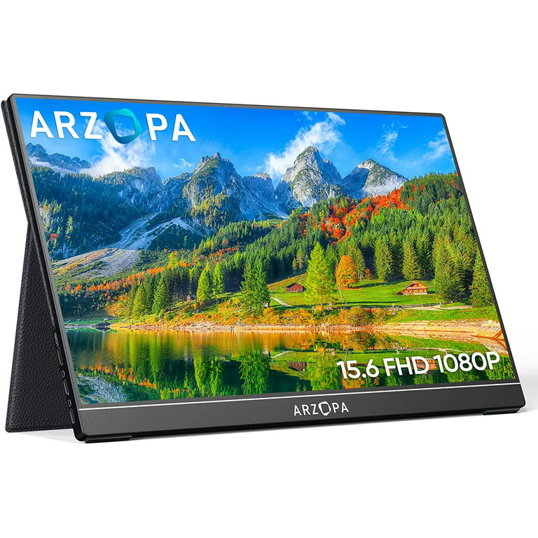 Arzopa 15.6 ''moniteur Portable FHD 1080P IPS USB-C Mini-HDMI deuxième écran  externe